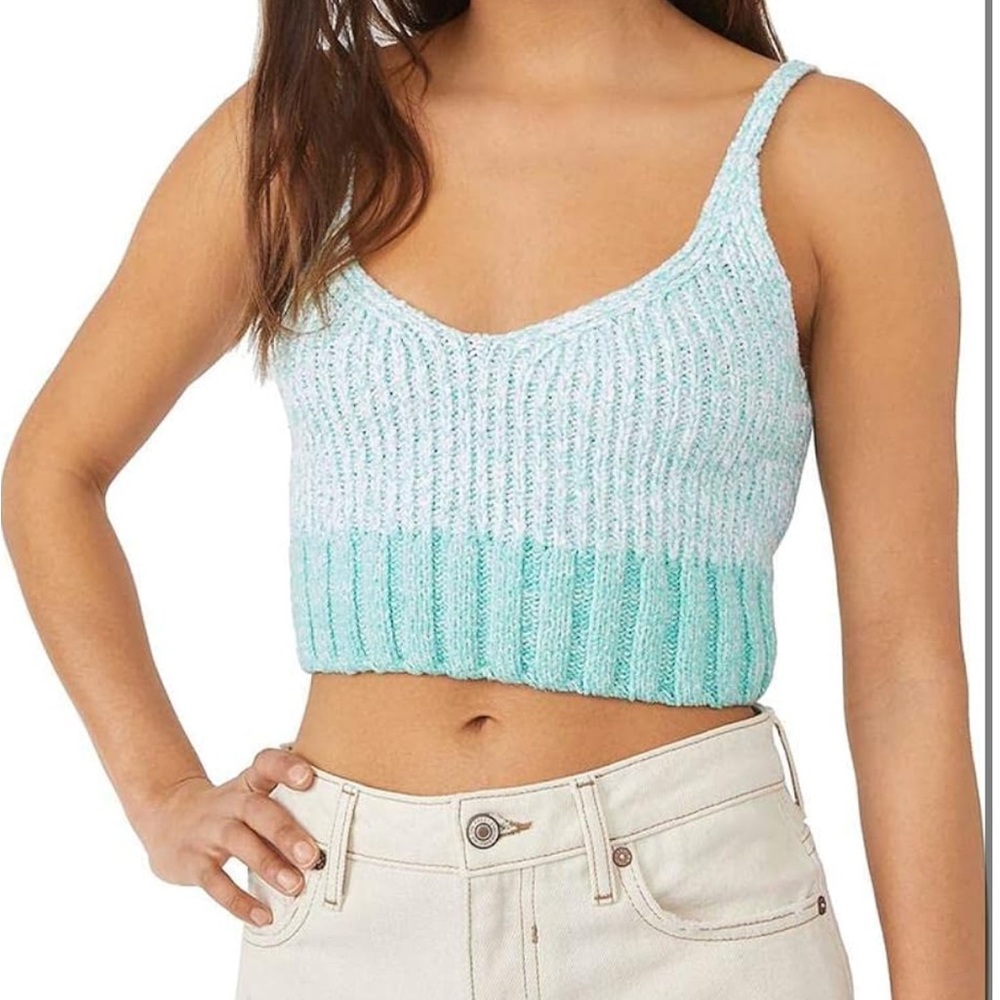 Free People Here All Day Knit Crop Top